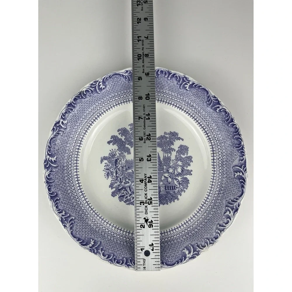 Antique Rorstrand Purple Transferware Lila Spet Plate Lilac Lace 9.5